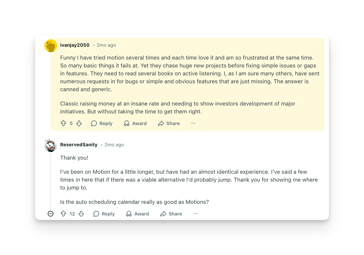 Motion Reddit Review