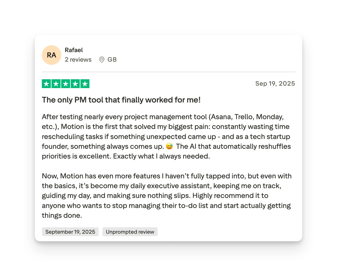 Motion Trustpilot Review